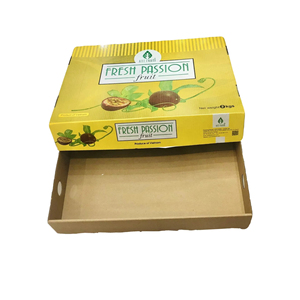 Caja de Cartón Rígido Corrugado Rectangular con Protección UV, 25*25*5cm, Plegable, para Fruta de la Pasión, Materiales Reciclados, OEM - Product Image 1