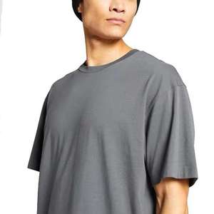 T-shirt décontracté pour homme, noir, coupe classique, manches courtes, col rond, tricoté, couleur unie, style uni - Product Image 6