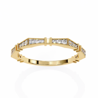 Bague en Moissanite Or Rose, Coupe Ronde Brillante, Sertie Pavé, Certifiée IGI, Bijou de Mariage pour Cadeau de Mariage