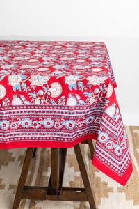 Prabhava <b>Red</b> Printed Cotton Customizable Durable 50D/24F Table <b>Runner</b> Paisley Floral Pattern Traditional Style Home Use Machine - Product Image 3