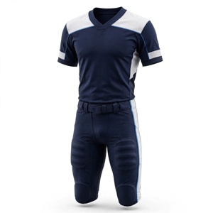 Conjunto de Uniforme de Fútbol Americano Azul Rey y Blanco para Hombre, Cuello en V, Sin Mangas, Ajustado, Transpirable, de Poliéster, para Todas las Temporadas - Product Image 1