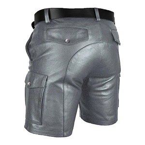 Professional Factory Made Men Custom <b>Leather</b> Fashion <b>Shorts</b> High Street <b>Leather</b> Men Fashionable Casual <b>Shorts</b> - Product Image 2
