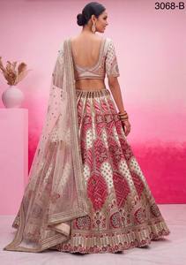 Pink Embroidered Lehenga Choli Set With <b>Dupatta</b> Traditional Indian Pakistani Wedding Outfit Women - Product Image 6