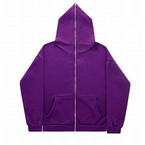 เสื้อฮู้ดซิปยาวใส่สบายทรงโอเวอร์ไซส์ สไตล์สตรีทแวร์ลำลอง มีซิปเต็มตัวและกระเป๋า สำหรับผู้ชายและผู้หญิง - Product Image 4