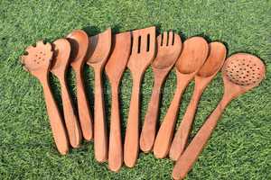 Wooden Spoon <b>Set</b> 1 Piece Dishwasher Safe <b>Microwave</b> Safe Natural Finish Kitchen Tools - Product Image 4