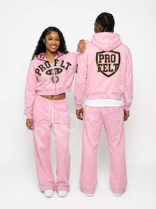 Conjunto Deportivo Cómodo de Última Moda con Detalles de Estrellas, Sudadera con Capucha y Cremallera en Rosa Camuflaje y Pantalones Holgados con Cordón - Product Image 3