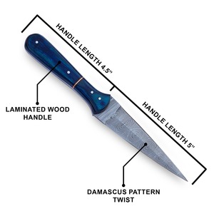 Couteau de chasse à lame fixe en acier Damas OEM, pointe de lance, manche en bois, étui en cuir, outils multifonctionnels pour le camping en plein air, DIY - Product Image 5