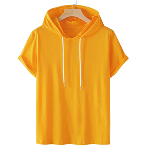 Sudaderas con Capucha de Manga Corta OEM ODM, Sudadera con Capucha de Algodón con Logotipo Personalizado, Sudadera Ligera Informal para Hombre y Mujer, Suministro al por Mayor - Product Image 1