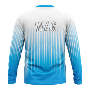 Wholesale Men's Sublimated Eco Friendly Yoga Workout Full Sleeve Crew Neck Leisure <b>Top</b> Breathable Gym Shirt OEM - Product Image 3