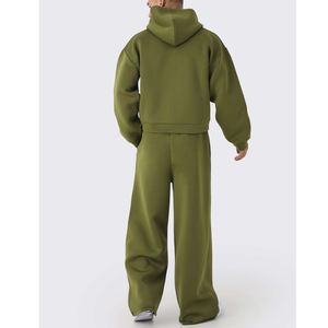 Conjunto Deportivo de Dos Piezas, Estilo Urbano, Oversize, 100% Algodón, Lavado Ácido, Estilo Vintage, para Invierno - Product Image 2