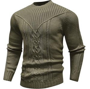 Custom Waffle Knit Thermal Sweatshirt <b>Mens</b> Raglan Crew Neck Pullover OEM ODM Private Label Wholesale Ribbed Thermal <b>Sweater</b> - Product Image 1