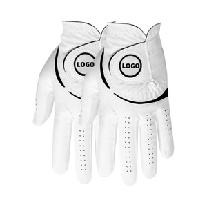 Gants de golf de haute qualité, dernière mode, unis, avec logo brodé et motif tendance, en cuir. - Product Image 2