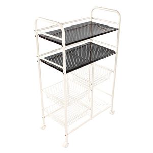 Cannes Carrello Portaoggetti Premium a Doppia Fila con Cesto a Rete, Multifunzionale per Armadietti da Cucina, in Colore Accattivante - Product Image 3