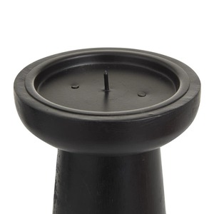 Lot de 3 bougeoirs en bois noir, style rustique, pour décoration de table, mariage, à prix avantageux - Product Image 5