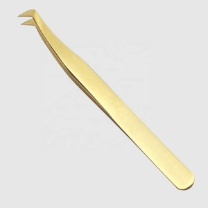 TWEEZEX INTERNATIONAL Pince à épiler de haute qualité pour extensions de cils, dorée, logo personnalisé, acier inoxydable, précision et douceur - Product Image 4