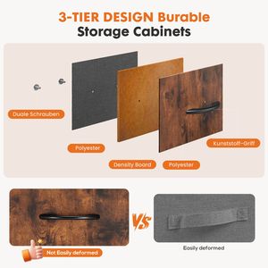 Comò con telaio in acciaio da 48 pollici con 5 cassetti in tessuto, comodino, armadio e mobiletto per riporre vestiti, mobili per camera da letto - Product Image 6