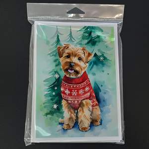 Whimsical Norfolk Terrier Christmas <b>Greeting</b> <b>Cards</b> Pack of 8 A7 Size 5x7 Blank <b>Note</b> <b>Cards</b> with Envelopes - Product Image 3
