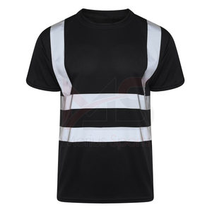 Men's High Visibility Short Sleeve Reflective Safety Hi Vis T Shirt Work <b>Polo</b> T Shirts Custom workwear - Product Image 2