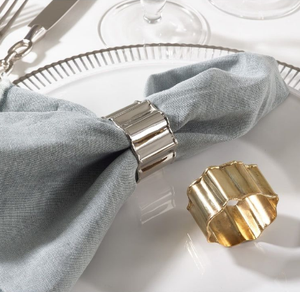 Anillo de Servilleta con Acabado Plateado y Dorado, Decoración Elegante para Mesa, Banquete de Boda, Fiesta de Cumpleaños, Accesorios Metálicos - Product Image 1