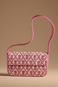 Handmade Pink Beaded Shoulder <b>Bag</b> Women Vintage Floral Cameo Evening Clutch Cottagecore Y2K <b>Boho</b> Party Handbag Craftera Exports - Product Image 5