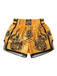 Pantalones Cortos de Muay Thai para Hombre, Estampado Satinado, Cintura Elástica, para Entrenamiento de Gimnasio, Kickboxing, Ligeros, Coloridos - Product Image 6