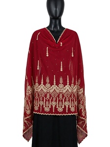 Châles en coton pour femmes en gros, haute qualité, brodés de fleurs et de strass, doux, légers, respirants, pour l'été et le quotidien, longs - Product Image 3