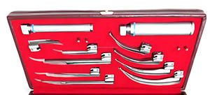 Ensemble de laryngoscopes à fibres optiques certifiés CE ISO Macintosh & Miller, 5 lames droites et 4 lames courbées, vente en gros - Product Image 6