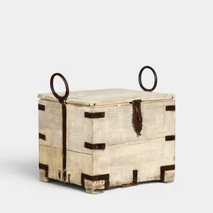 Vintage Heritage Reclaimed Wood Storage Trunk <b>Chest</b> Box <b>Coffee</b> <b>Table</b> with Metal Fittings for Bedroom Living Dining Farmhouse - Product Image 1