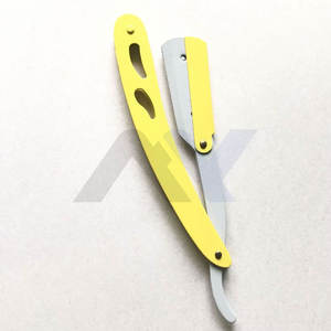 Rasoir de barbier de luxe à bord droit avec lame remplaçable, construction en acier inoxydable or/argent, personnalisable en usine OEM - Product Image 3