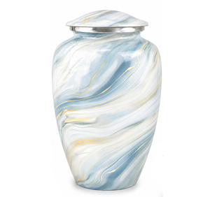 Marble Swirl Cremation Urn <b>Memorial</b> Picture Sticker with Enamel Cremation Urn for Human Funeral Ashes - Product Image 3