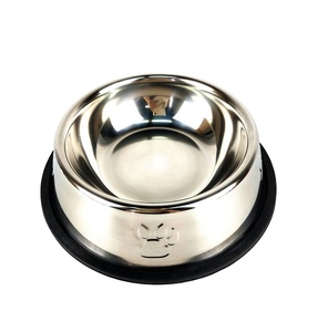 ชามและเครื่องให้อาหารสัตว์เลี้ยงทำจากสเตนเลสมีพื้นยางกันลื่นสำหรับแมวและสุนัขใช้ในชีวิตประจำวัน - Product Image 1