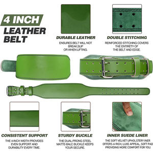 Cinturón de Protección Profesional de Cuero Vacuno de 10 mm, Resistente, Transpirable y Ligero, para Levantamiento de Pesas, Powerlifting y Fisicoculturismo - Product Image 6