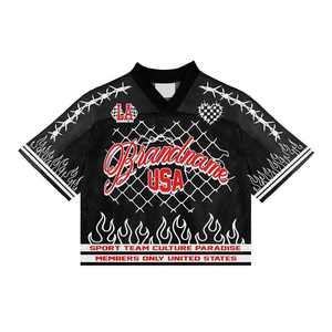 ชุดเสื้อเจอร์ซีย์ตาข่ายคอวีทรงคลาสสิคสำหรับเล่นกีฬา-เสื้อกีฬาพิมพ์ลายด้วยความร้อนสำหรับทีมกีฬาแบบยูนิเซ็กซ์สำหรับสโมสรลีก 100% - Product Image 3