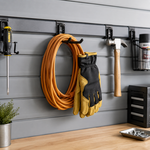 Heavy Duty Wall Mounted Double Wide <b>Hook</b> 2mm Garage Rail System Durable Utility <b>Hook</b> For Home Organization GAPGAR003 - Product Image 1