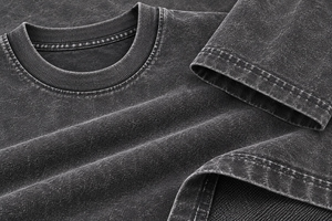 T-shirt Sunfade 100% Coton Tricoté Anti-Plis Coupe Oversize Lavage Vintage Streetwear Personnalisé OEM - Product Image 5