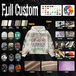 เสื้อฮู้ดซิปแบบสั่งทำพิเศษ ไซส์ใหญ่พิเศษ สำหรับผู้ชาย ผ้าหนา 450gsm พิมพ์ลายกราฟิก ทรงบ็อกซี่ฟิต สีซีดแบบฟอกแดด สไตล์วินเทจ ซิปแบบสั่งทำพิเศษ - Product Image 6