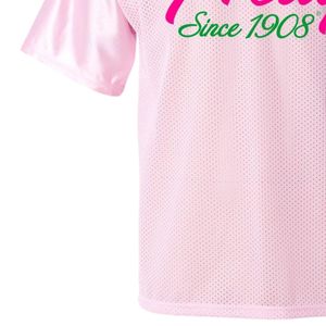 Camiseta AKA con cuello en V para mujer, camiseta de algodón con letras verdes y rosas, ropa griega informal de manga corta, Top cómodo de verano - Product Image 5