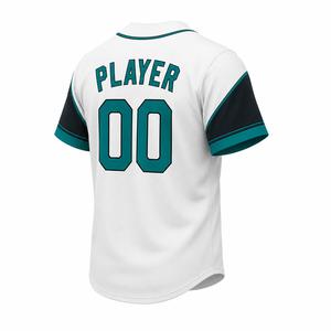 Custom Baseball Jersey <b>White</b> Short Sleeves <b>Button</b> Front Sublimated Print Unisex Adult Regular Fit All Seasons Custom Logo - Product Image 2
