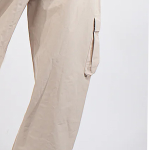 Pantalones Cargo Beige para Mujer de Haven Apparels, 100% Algodón, Tela de Rizo, Ecológicos, Transpirables, Cintura Elástica, Corte Holgado, Largos - Product Image 6