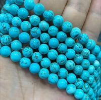 Perles rondes en pierre turquoise pour la fabrication de bijoux, bracelet, collier, boucles d'oreilles