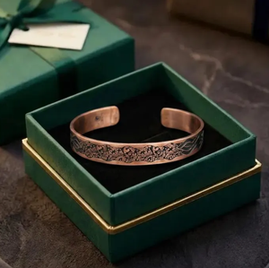 Copper Open Cuff <b>Bangle</b> Bracelet Set Multi Pattern <b>Engraved</b> Arabic Calligraphy Honeycomb Wave Mountain Circuit Greek - Product Image 5