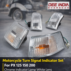 ชุดไฟเลี้ยวโครเมียมสำหรับรถเวสป้า PX 125 150 200 |   ไฟเลี้ยวพร้อมเลนส์สีขาว - Product Image 3