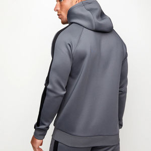 Pantalones Deportivos Ajustados Grises para Hombre con Franja Lateral Negra, Cintura Elástica, Largos, Estilo Casual Otoñal - Product Image 4
