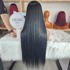 Perruque frontale complète en dentelle HD 13x4 en cheveux humains, lisse, sans colle, densité 180%, cheveux vierges alignés dans le sens des cuticules, vente en gros - Product Image 3
