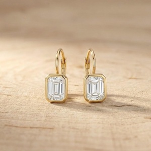 2.00 Carat Lab Grown Diamond Emerald Cut <b>Drop</b> Earrings Color E Clarity VVS 10K 14K 18K Solid Gold for Women Fine Jewelry - Product Image 1