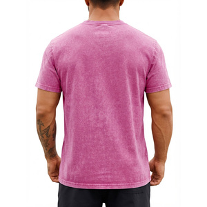 T-shirt pour homme au design populaire, effet délavé à l'acide, de haute qualité, écologique, respirant, séchage rapide, style streetwear, prix bas, t-shirt effet délavé à l'acide - Product Image 2