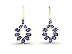 Boucles d'oreilles en Tanzanite, argent sterling 925, plaqué or 14 carats, bijoux fins de luxe, cadeau élégant pour femmes - Product Image 5