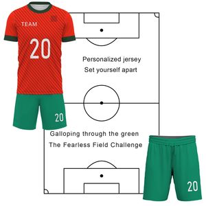 Ensemble de maillots de football haute performance 100 % polyester, uniforme de ligue personnalisé, respirant, séchage rapide, manches courtes, unisexe, pour bébés - Product Image 4
