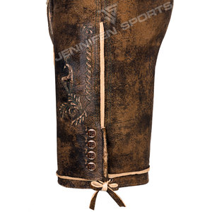 Nouvelle conception élégante, design antique, Lederhosen bavaroises pour hommes, en cuir de vachette véritable et daim, tenue allemande, vêtements traditionnels. - Product Image 3