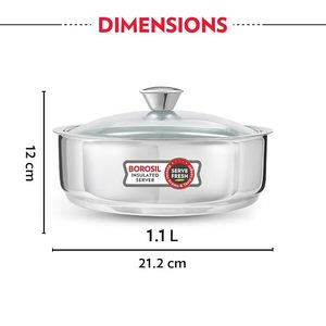 Stainless <b>Steel</b> Round Casserole <b>Pot</b> With Lid 24cm Durable Minimalist Design For Gas - Product Image 3